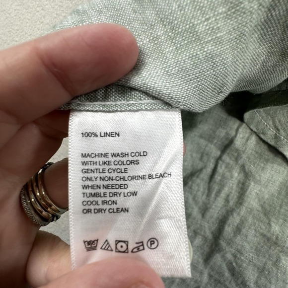 Tommy Bahama Shirt Mens XL Green Party Breezer S/S 100% Linen Short Sleeve - Picture 9 of 13